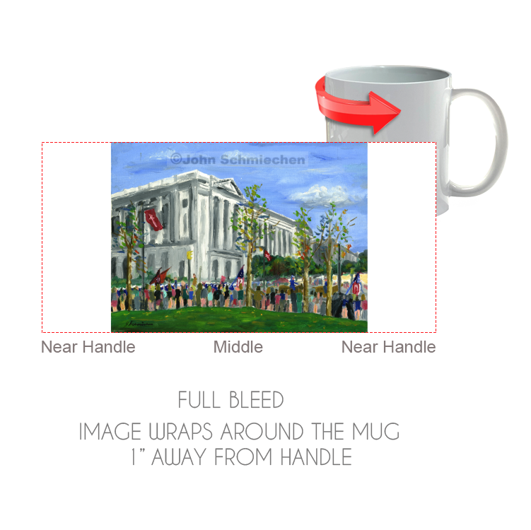 11 ounce white ceramic coffee or tea mug is both microwave and dishwasher safe