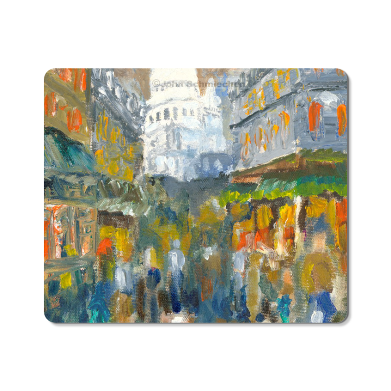 Polyester mouse pad with open cell black rubber backing measures 9.30
