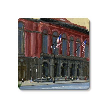 Sturdy 4″ square set of 5 rubber-backed coasters