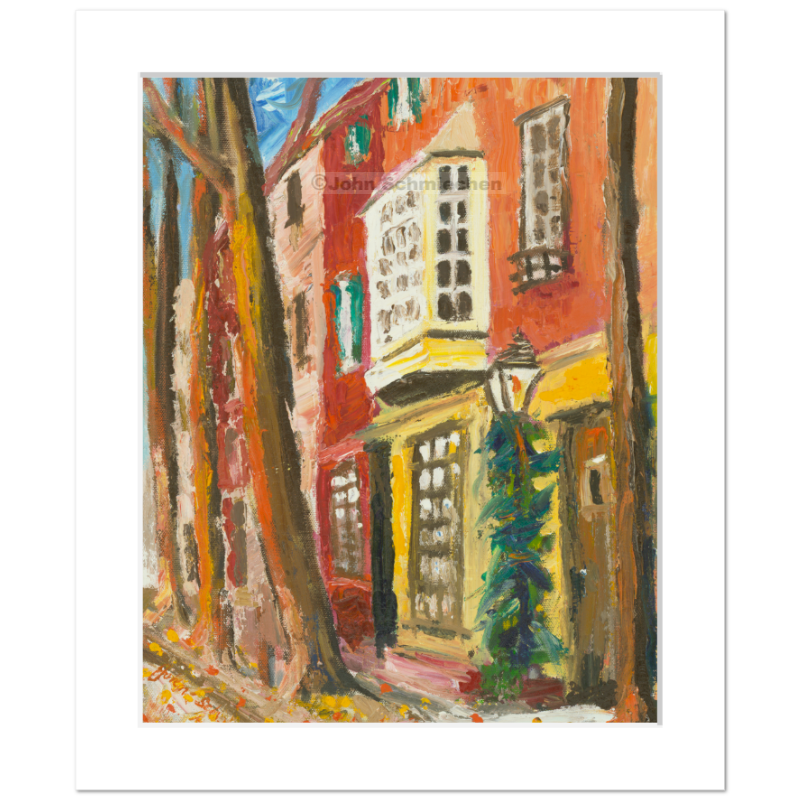 A giclée print is an elevation in printmaking technology on acid-free archival fine art paper, placed in a 2