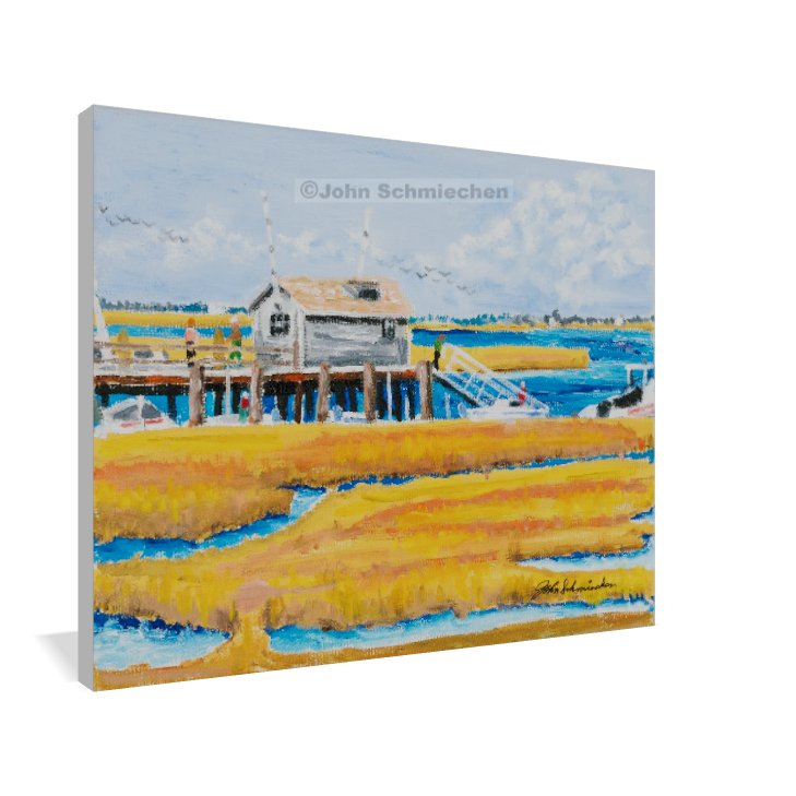 A giclée print is an elevation in printmaking technology on acid-free archival canvas and stretched over a 3/4