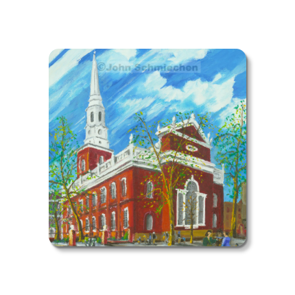 Sturdy 4″ square set of 5 rubber-backed coasters