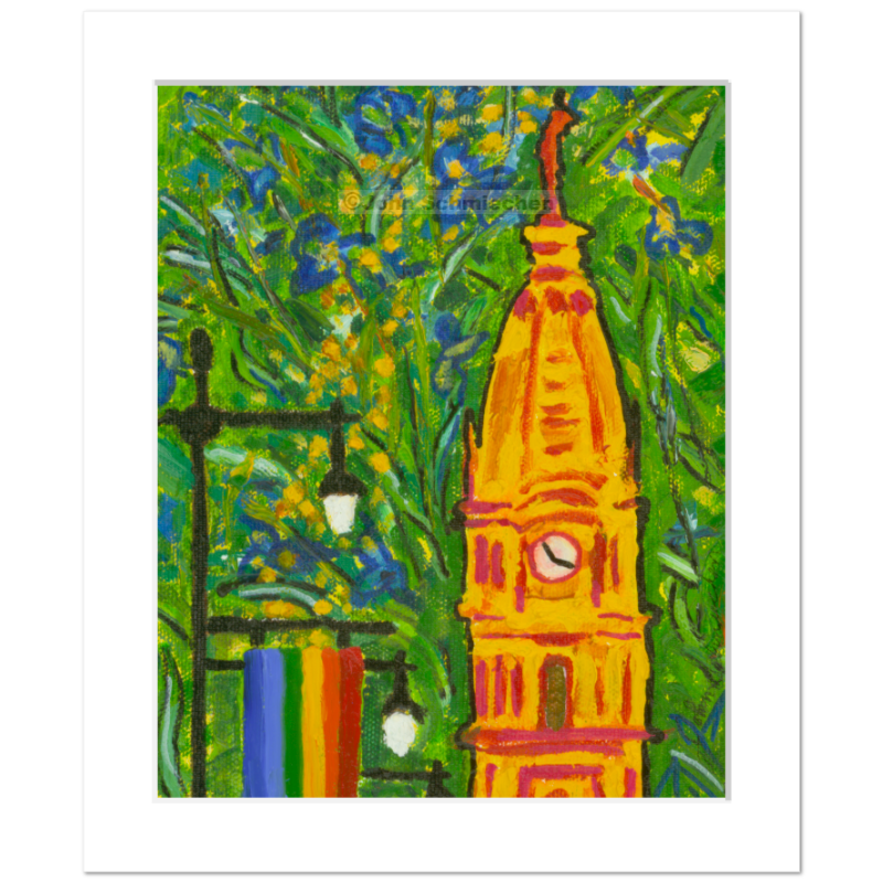 A giclée print is an elevation in printmaking technology on acid-free archival fine art paper, placed in a 2