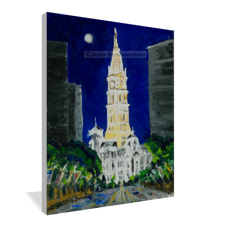 A giclée print is an elevation in printmaking technology on acid-free archival canvas and stretched over a 3/4