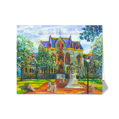 4” x 5” vibrant, glossy note cards are blank inside, feature a full description of the image on the back, and include white envelopes