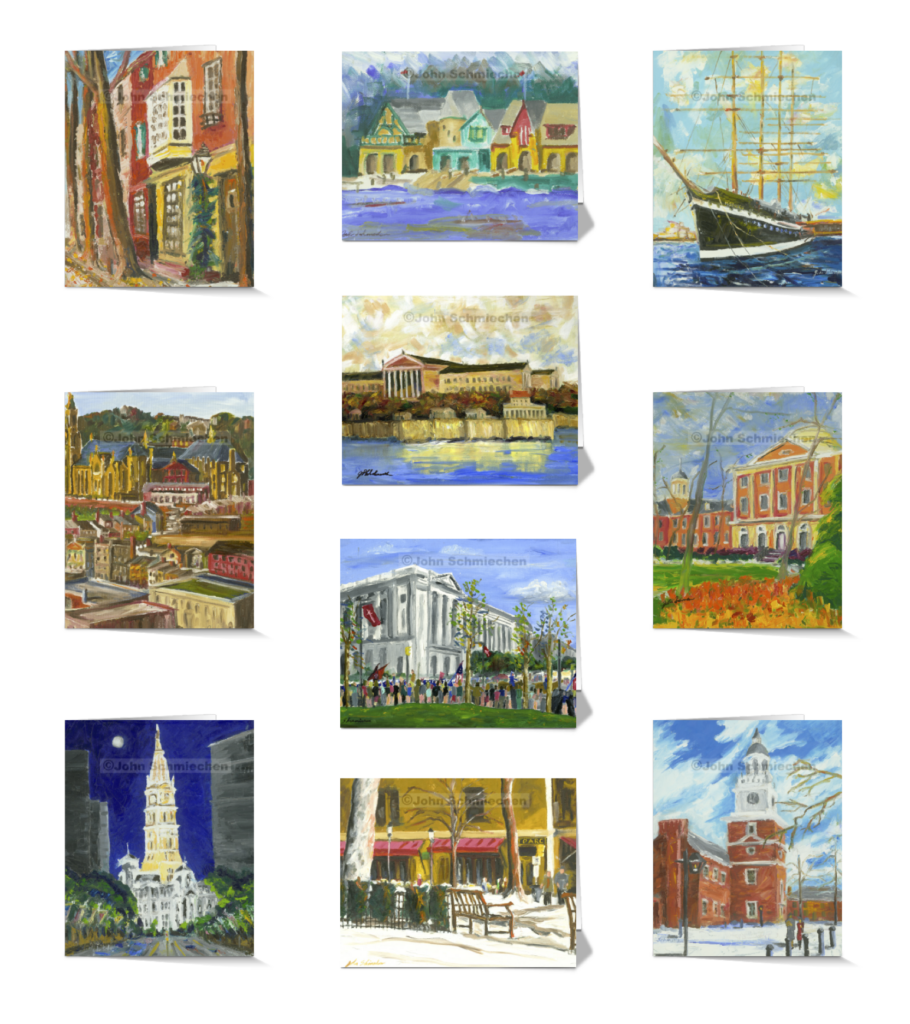 4” x 5” vibrant, glossy note cards are blank inside, feature a full description of the image on the back, and include white envelopes