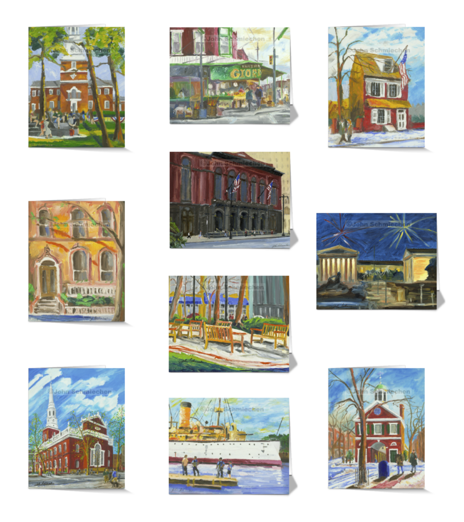 4” x 5” vibrant, glossy note cards are blank inside, feature a full description of the image on the back, and include white envelopes