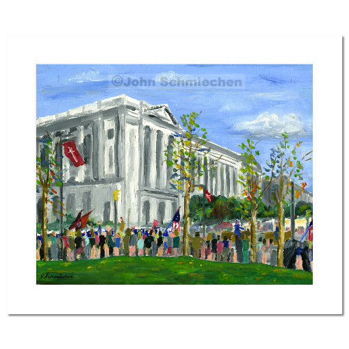 A giclée print is an elevation in printmaking technology on acid-free archival fine art paper, placed in a 2