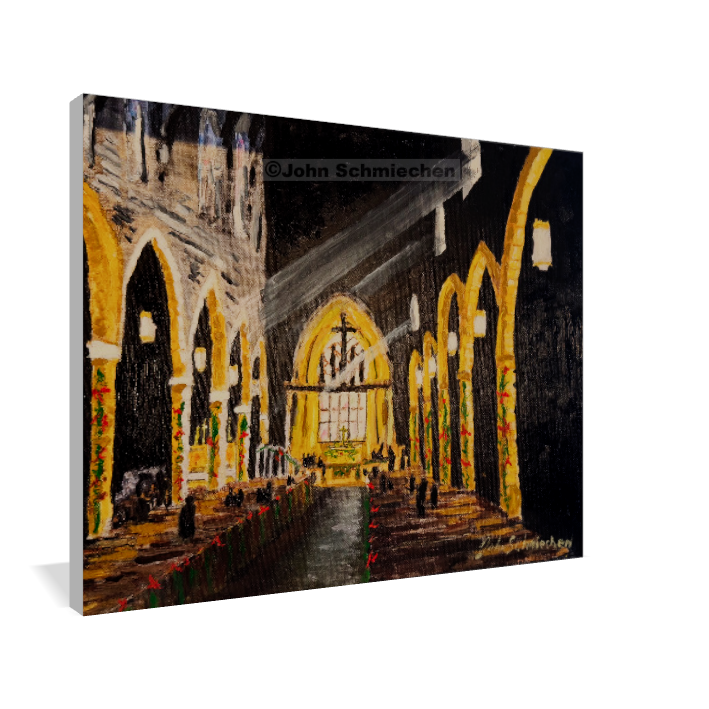 A giclée print is an elevation in printmaking technology on acid-free archival canvas and stretched over a 3/4