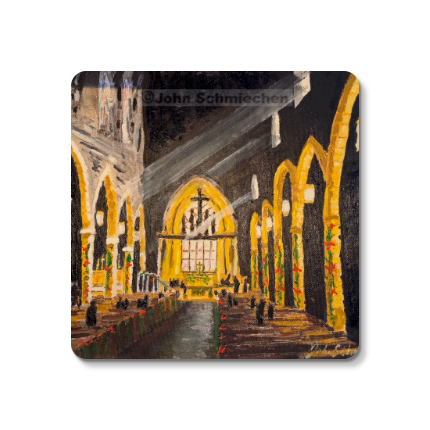 Sturdy 4″ square set of 5 rubber-backed coasters