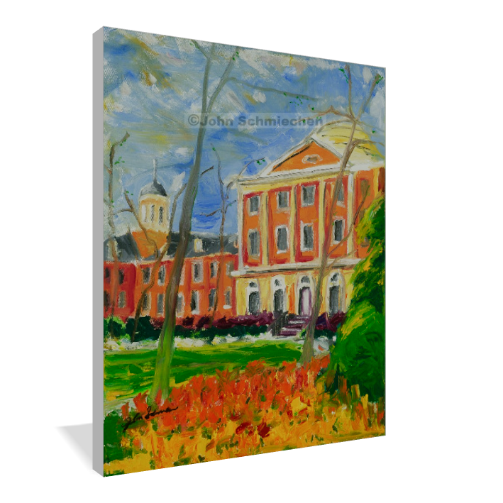 A giclée print is an elevation in printmaking technology on acid-free archival canvas and stretched over a 3/4