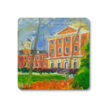 Sturdy 4″ square set of 5 rubber-backed coasters