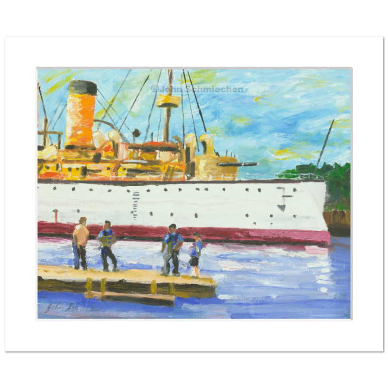 A giclée print is an elevation in printmaking technology on acid-free archival fine art paper, placed in a 2