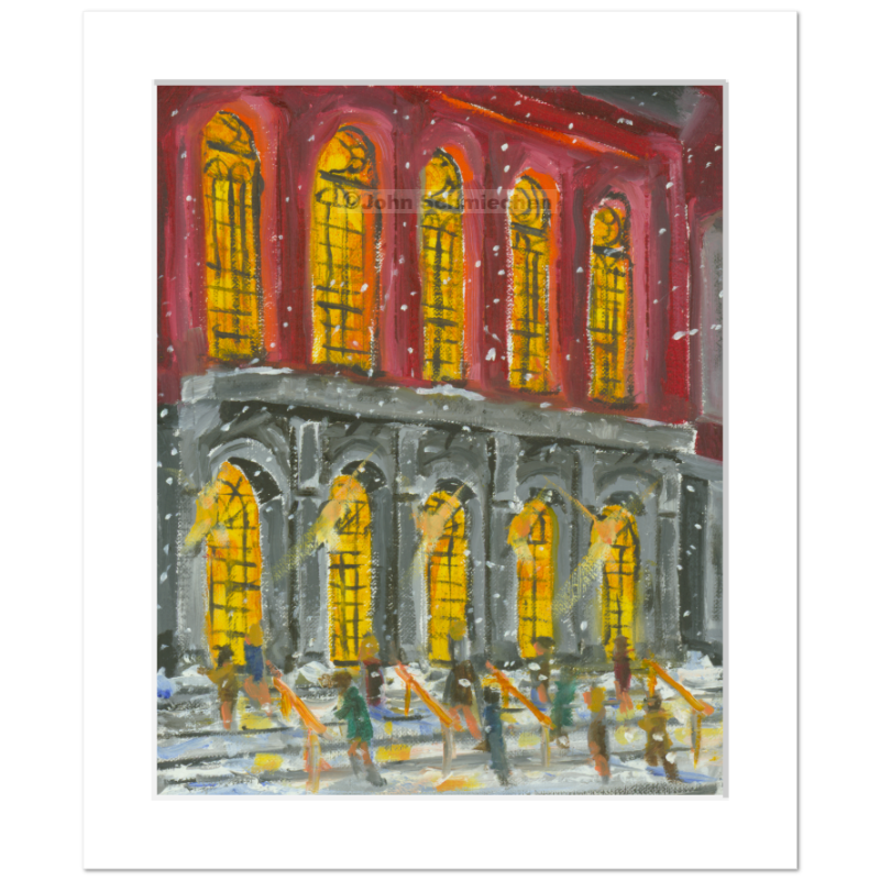 A giclée print is an elevation in printmaking technology on acid-free archival fine art paper, placed in a 2