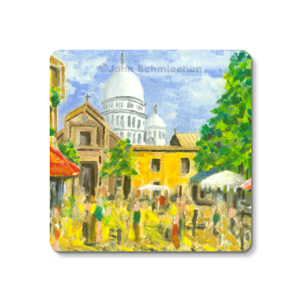 Sturdy 4″ square set of 5 rubber-backed coasters