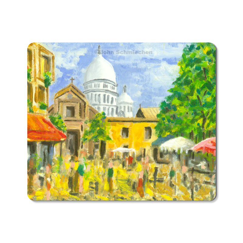 Polyester mouse pad with open cell black rubber backing measures 9.30