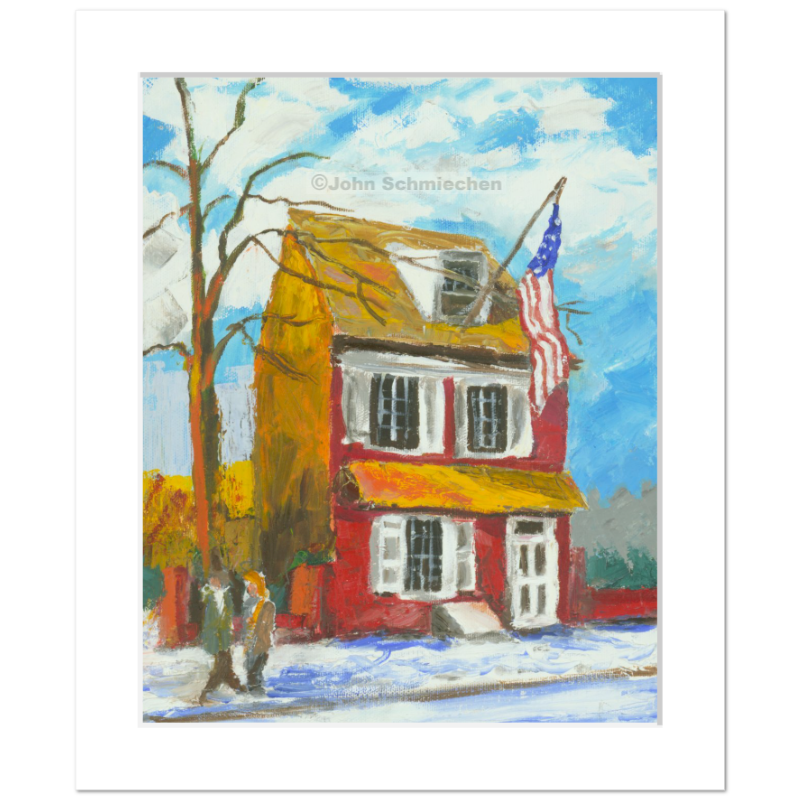 A giclée print is an elevation in printmaking technology on acid-free archival fine art paper, placed in a 2