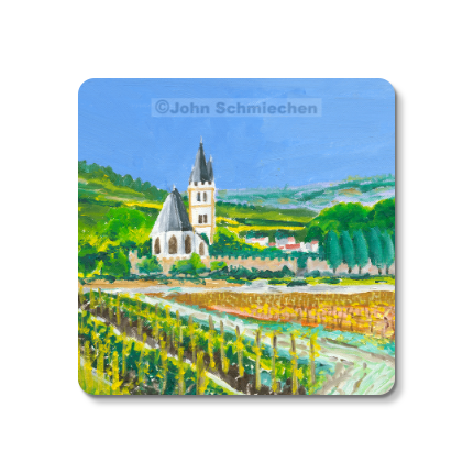 Sturdy 4″ square set of 5 rubber-backed coasters