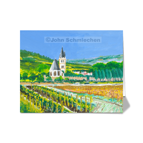 4” x 5” vibrant, glossy note cards are blank inside, feature a full description of the image on the back, and include white envelopes