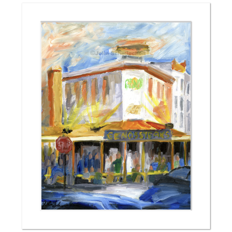 A giclée print is an elevation in printmaking technology on acid-free archival fine art paper, placed in a 2