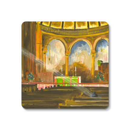 Sturdy 4″ square set of 5 rubber-backed coasters