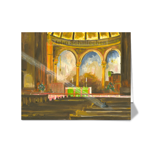 4” x 5” vibrant, glossy note cards are blank inside, feature a full description of the image on the back, and include white envelopes