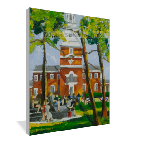 A giclée print is an elevation in printmaking technology on acid-free archival canvas and stretched over a 3/4