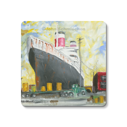 Sturdy 4″ square set of 5 rubber-backed coasters