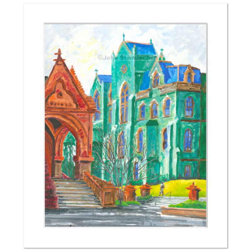 A giclée print is an elevation in printmaking technology on acid-free archival fine art paper, placed in a 2