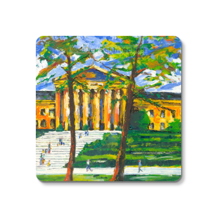 Sturdy 4″ square set of 5 rubber-backed coasters