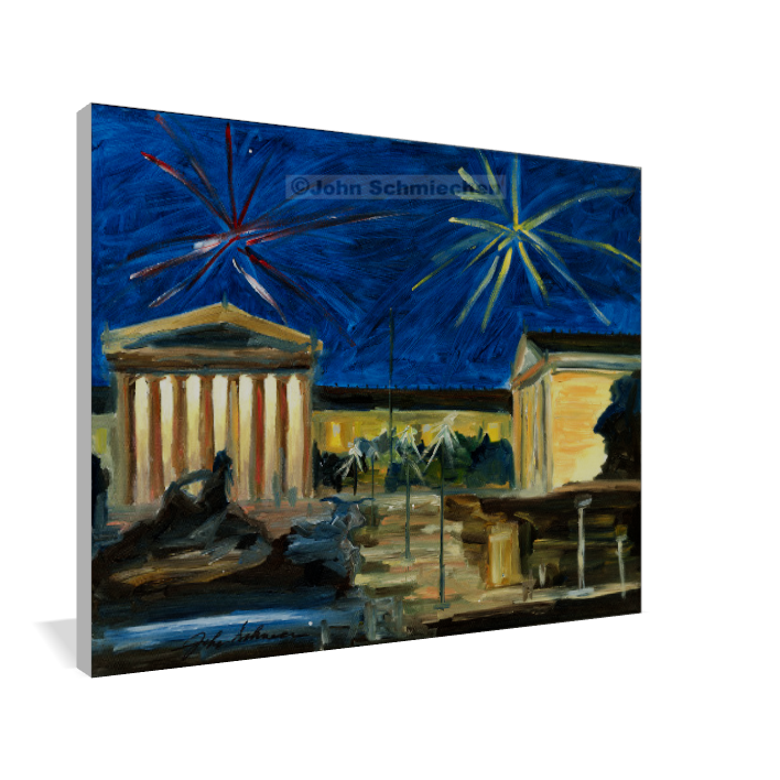 A giclée print is an elevation in printmaking technology on acid-free archival canvas and stretched over a 3/4