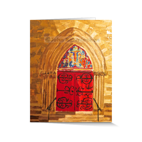4” x 5” vibrant, glossy note cards are blank inside, feature a full description of the image on the back, and include white envelopes