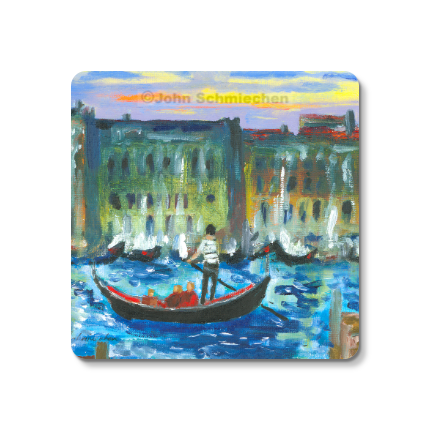 Sturdy 4″ square set of 5 rubber-backed coasters