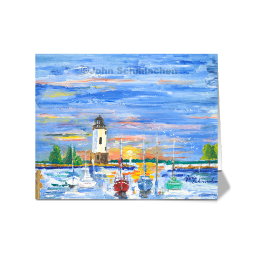 4” x 5” vibrant, glossy note cards are blank inside, feature a full description of the image on the back, and include white envelopes