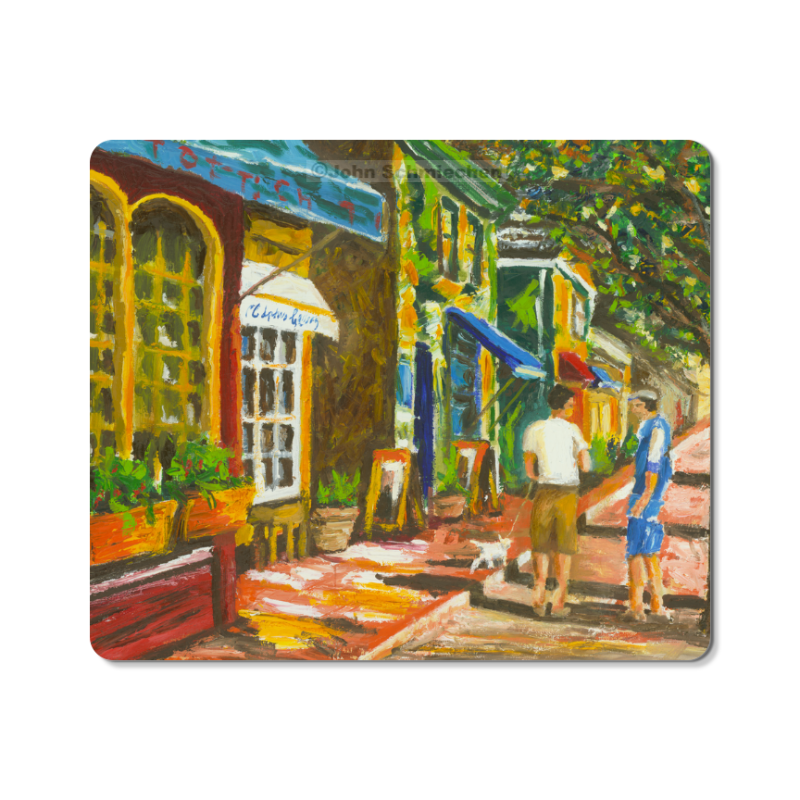 Polyester mouse pad with open cell black rubber backing measures 9.30