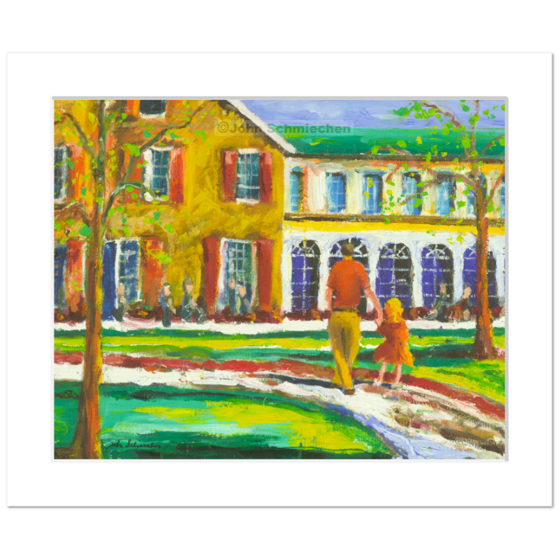 A giclée print is an elevation in printmaking technology on acid-free archival fine art paper, placed in a 2