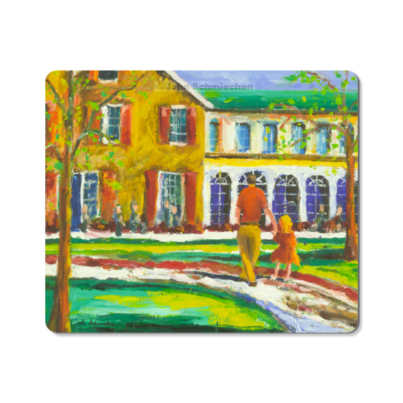 Polyester mouse pad with open cell black rubber backing measures 9.30