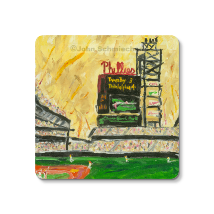 Sturdy 4″ square set of 5 rubber-backed coasters