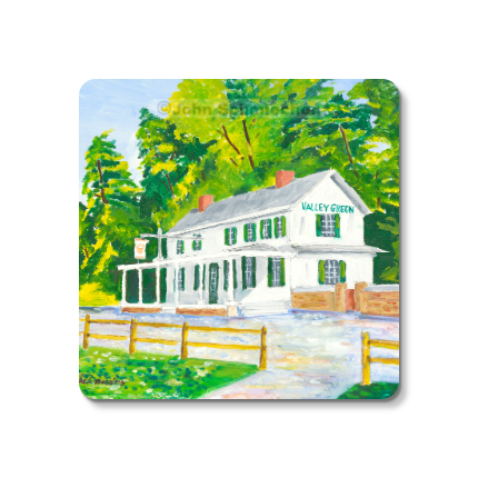 Sturdy 4″ square set of 5 rubber-backed coasters